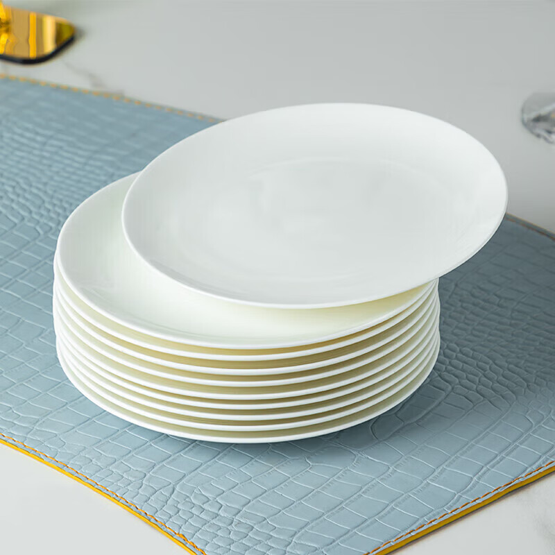 Taoxianghui 7-Inch Bone China Dessert Plates Set of 10
