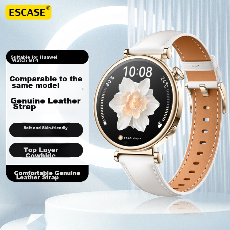ESCASE Genuine Leather Strap for OPPO Watch X2 & Huawei GT4
