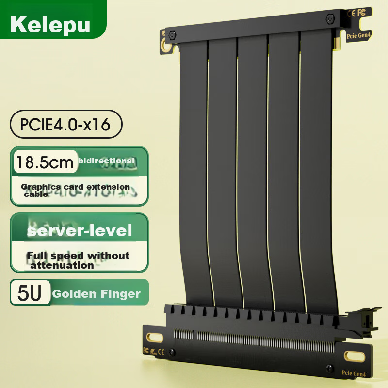 KELEPU PCIe 3.0 x16 Graphics Card Extension Cable Black