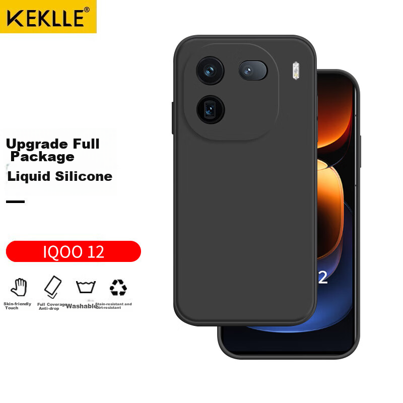 KEKLLE iQOO12 Shockproof Case - Midnight Black