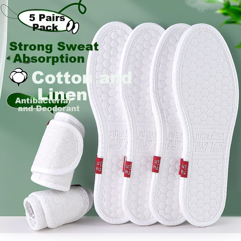 Buyun Breathable Cotton Insoles for Men & Women - Size 45
