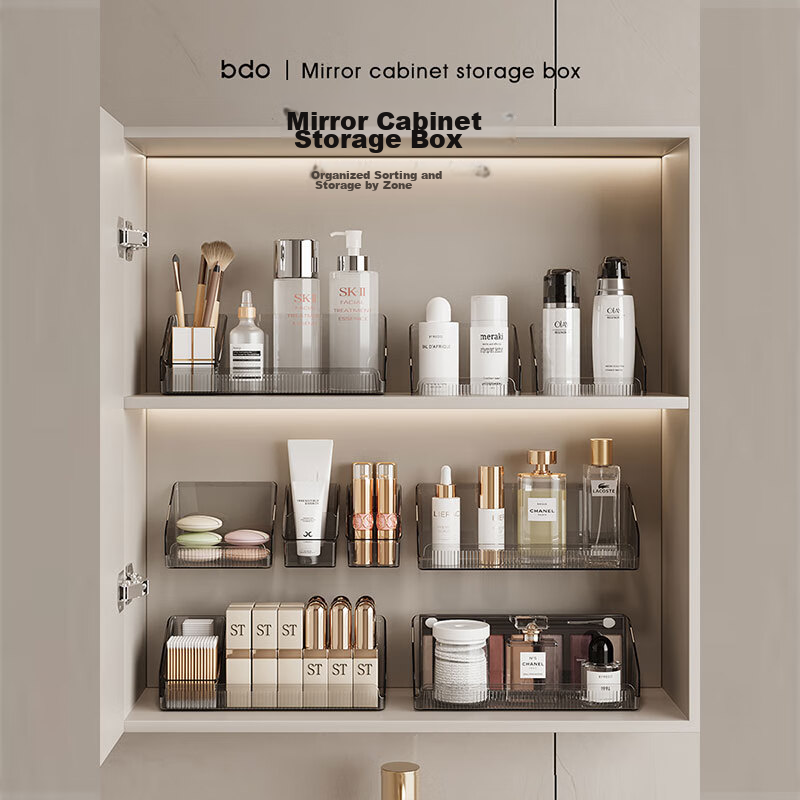Bdo Mirror Cabinet Storage Box - Large + Small Set