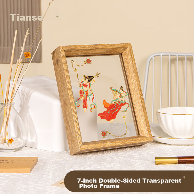 TIANSE 7-Inch Double-Sided Transparent Photo Frame