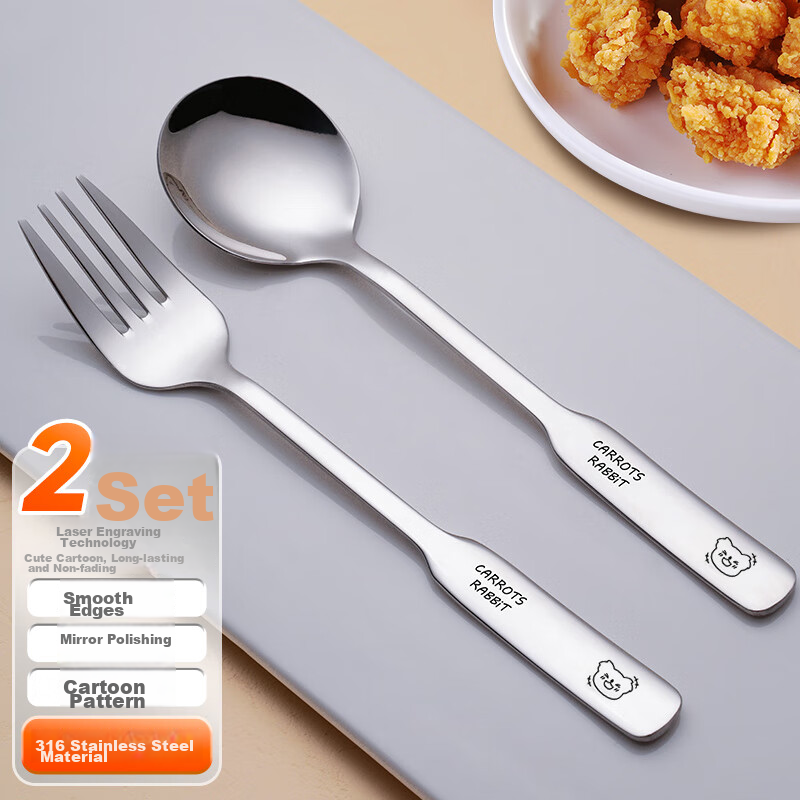 Edo 316 Stainless Steel Kids Bear Fork and Spoon Set