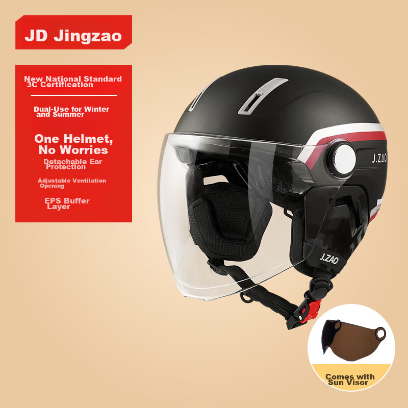 JD Original Electric Scooter Helmet Dual Visor Black