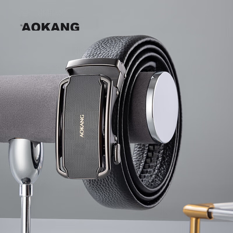 Aokang Men's Business Cowhide Belt with Automatic Buckle