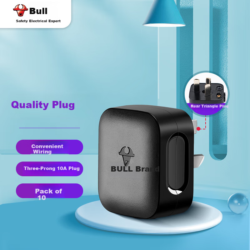 BULL 10A Three-Pin Plug Socket Pack of 10
