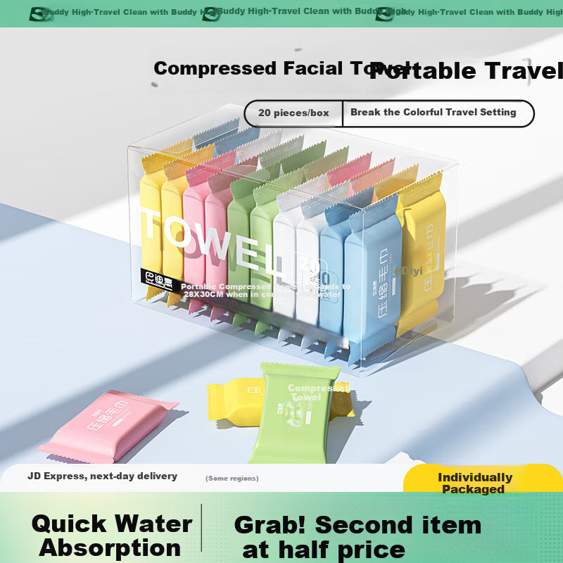 BADIGAO Disposable Bath Towels - 20pcs Soft Travel Towels