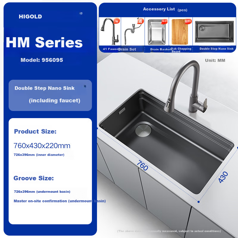 HIGOLD Black Titanium Nano Kitchen Sink