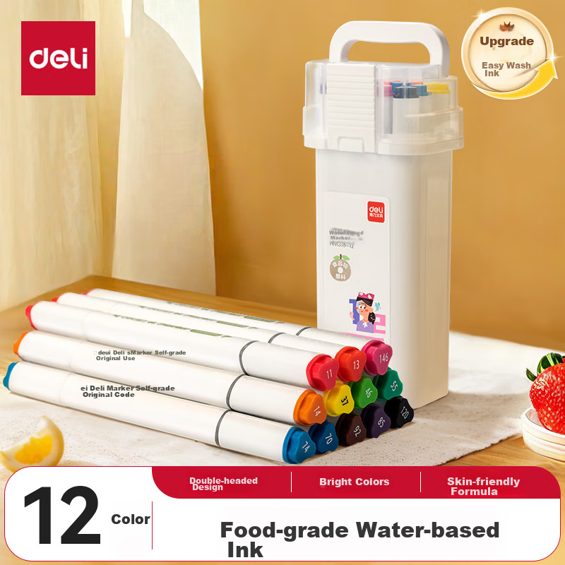 Deli 24 Colors Food-Grade Markers for Children