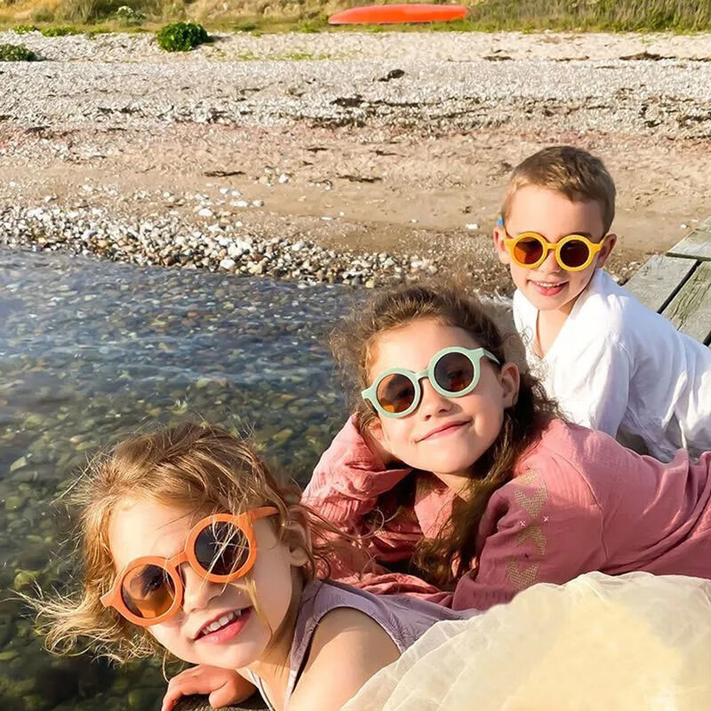Baixiaoshe 817 Light Coffee Color Kids Sunglasses