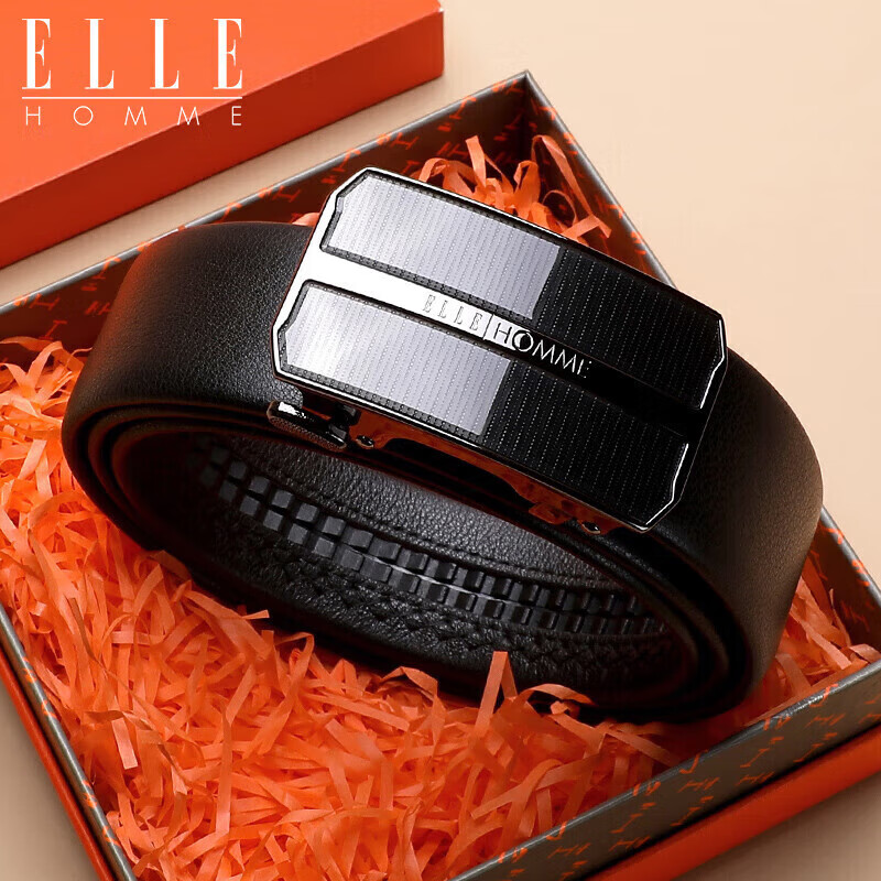 ELLE HOMME Men's Business Belt with Automatic Buckle