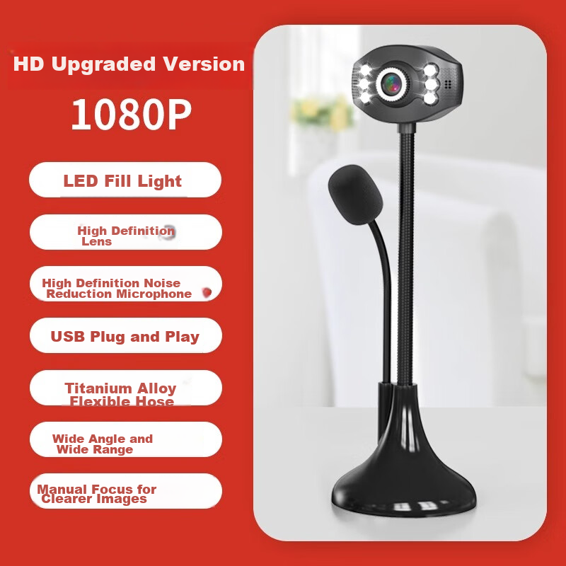 SADA A10 1080P Computer Microphone with Built-in Webcam