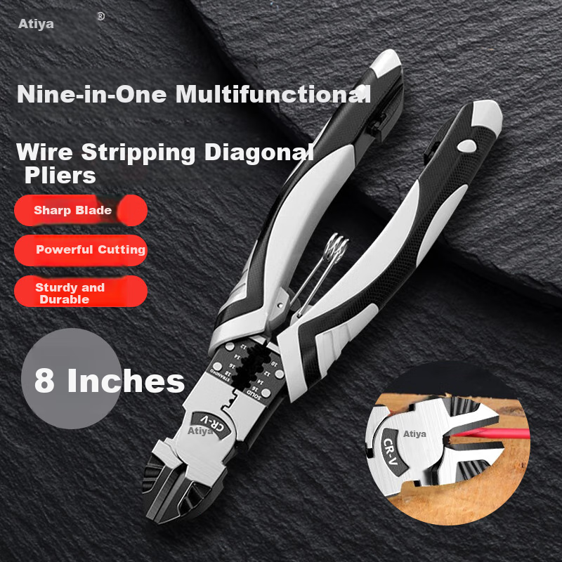 Adiya 8-Inch 5-in-1 Diagonal Cutting Pliers