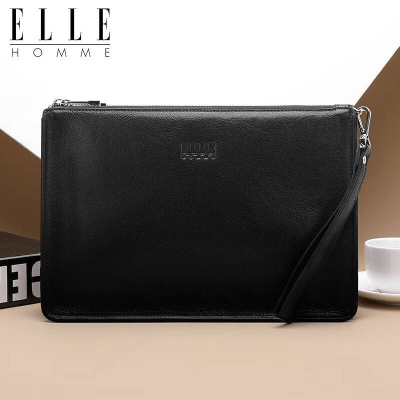 ELLE HOMME Men's Clutch Bag - High-Quality Leather Wallet
