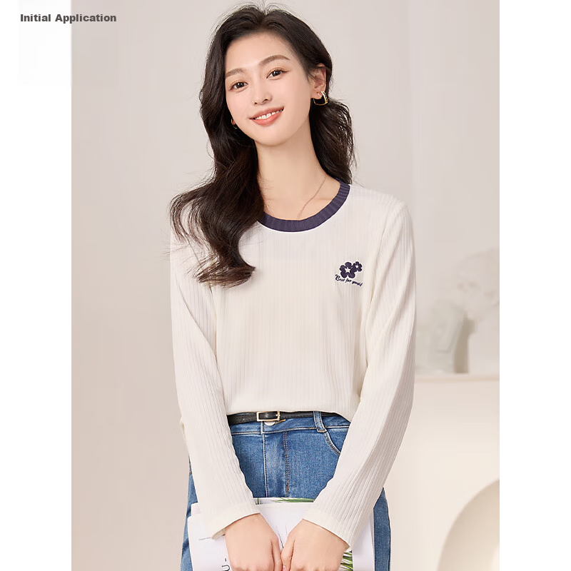 Chushen Women's Long-Sleeve Color-Blocked T-Shirt