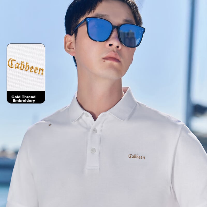 CABBEEN Cooling Gold Thread Embroidered Polo