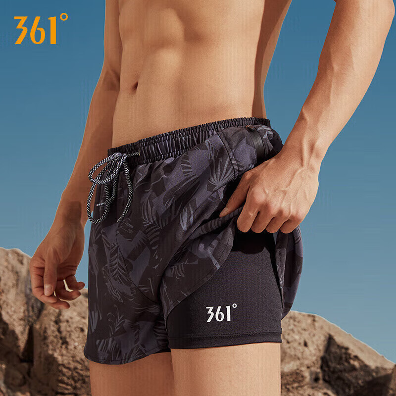 361° Men's Anti-Embarrassment Double-Layer Swim Shorts