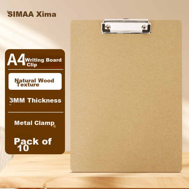 SIMAA A4 Wooden Writing Clipboard