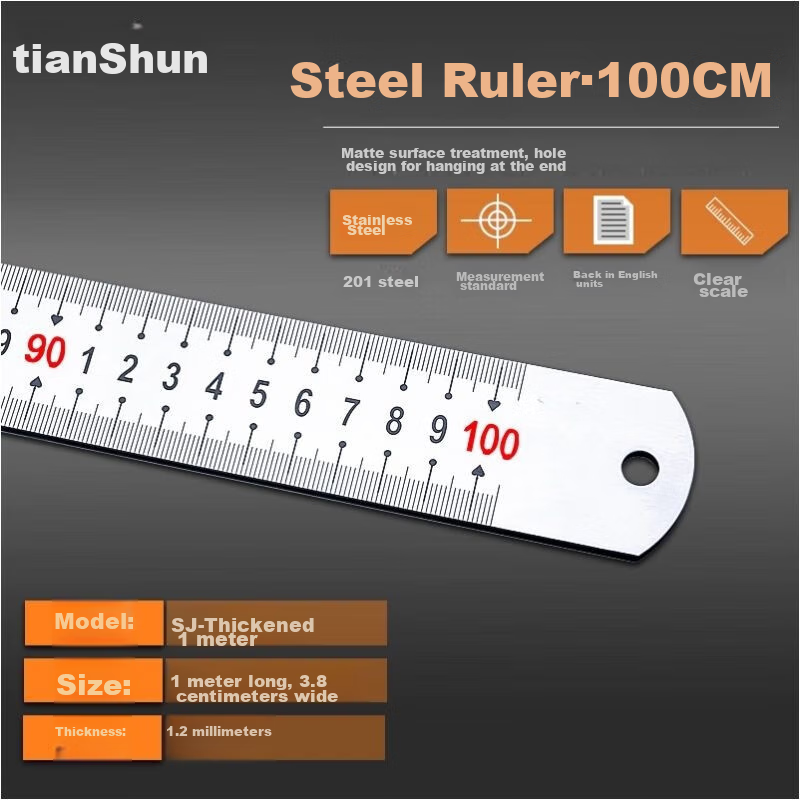 Tianshun Steel Ruler 1.0 Meter Measuring Tool