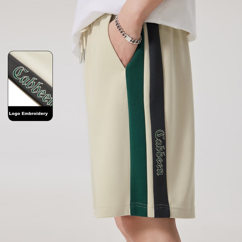 CABBEEN Men's Casual Embroidery Shorts