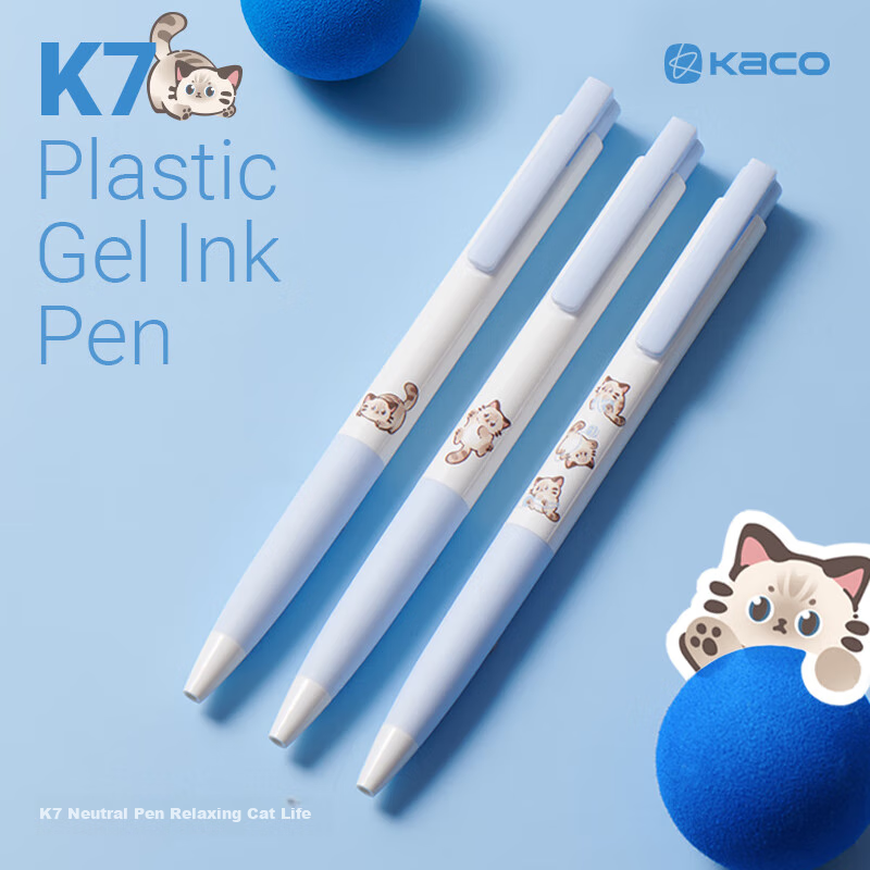KACO Retractable Gel Pen, 3-Pack, Black