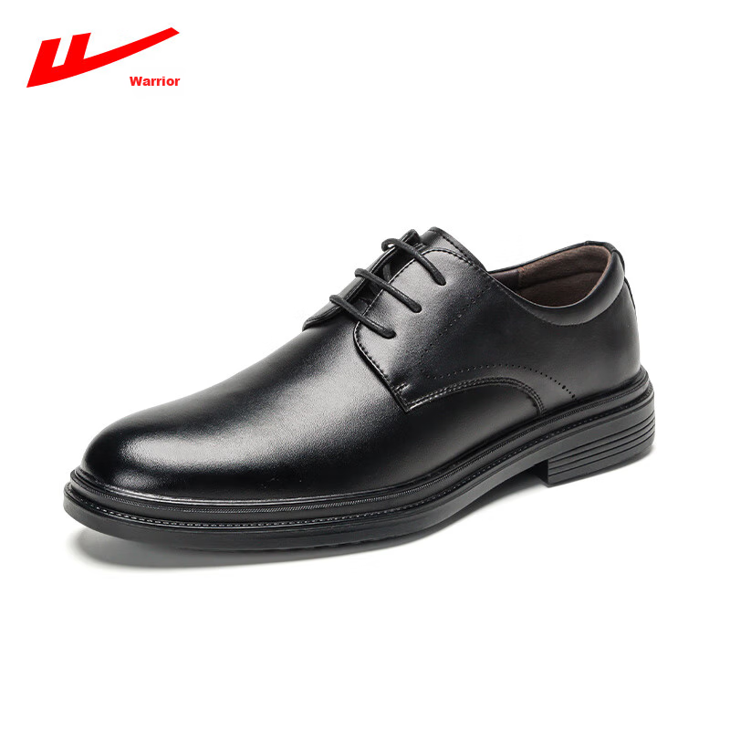 Huili Men's Business Formal Leather Shoes, Comfortable Black Derby Shoes for Work and Weddings