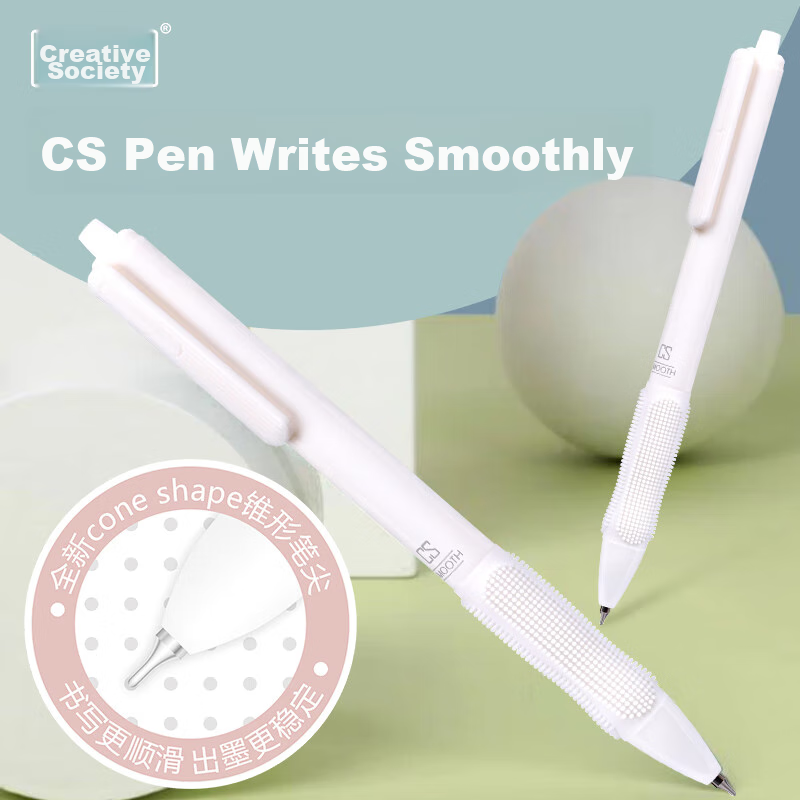 CHENQI Retractable Gel Pen 0.5mm Black Exam Writing Pen