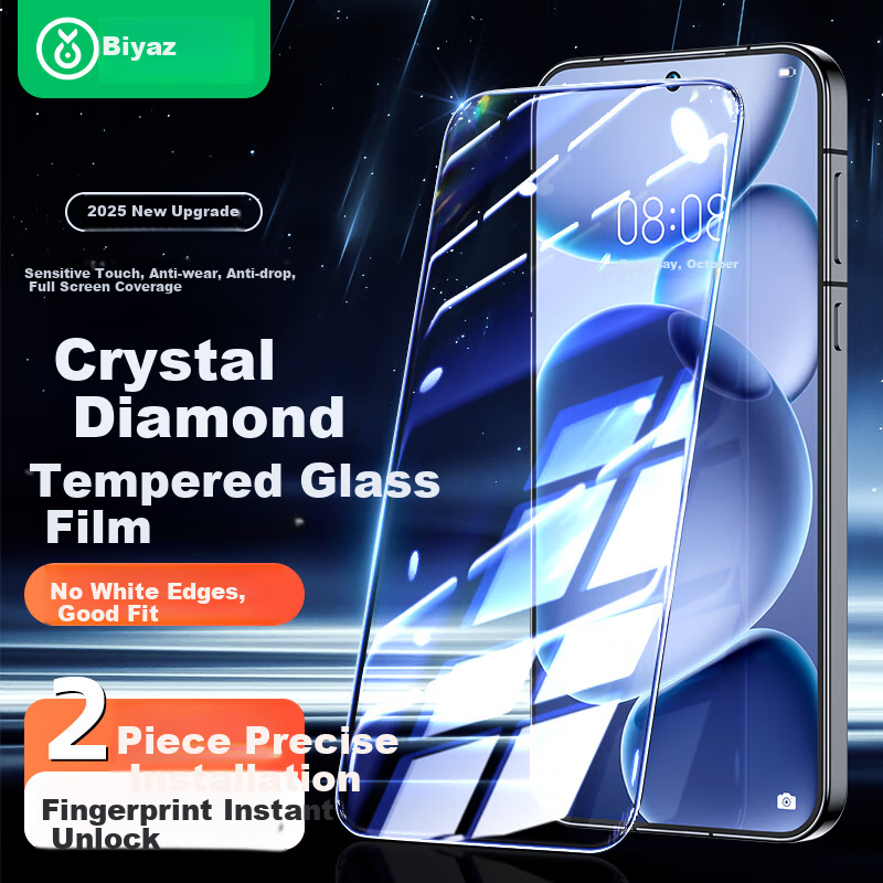 BIAZE Tempered Glass Screen Protector for Huawei Pura80/70/OPPO FindX8s+/X8