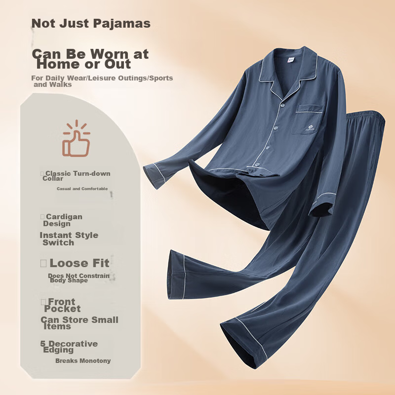 Yiershuang 100% Cotton Men's Loungewear Set