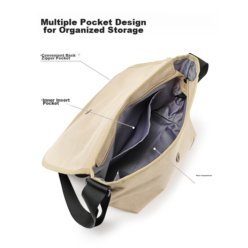 Dickies Crossbody Bag - Large Capacity Casual Shoulder Bag for Men and Women