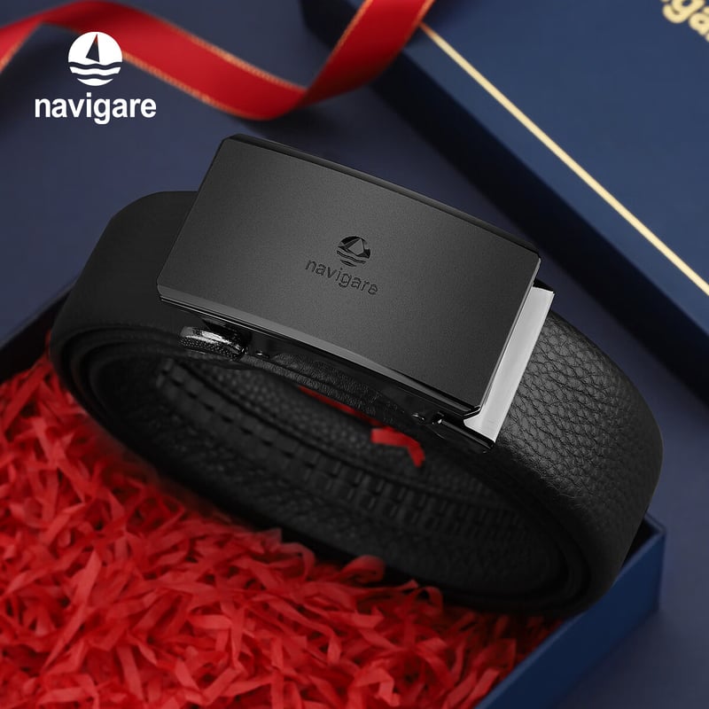 Navigare Italian Small Sailboat Leather Belt for Men