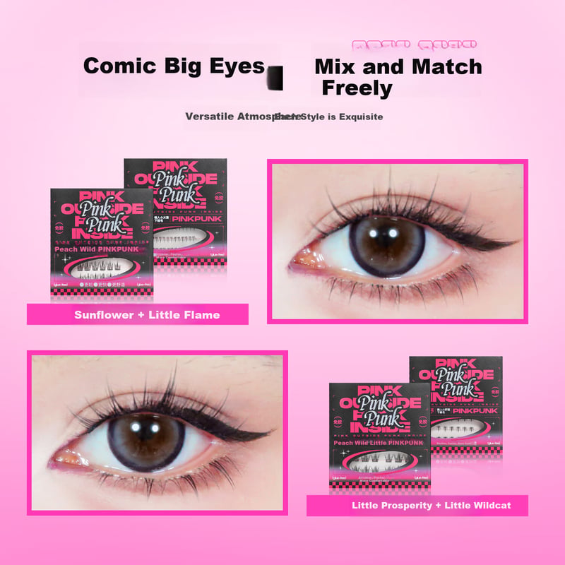 Arrebol Natural False Eyelashes - Glue-Free Long Curly Lashes for Women
