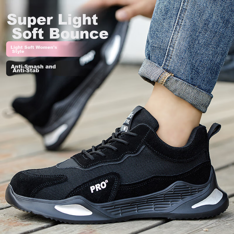 LAOGUANJIA Women's Safety Shoes, Lightweight & Breathable