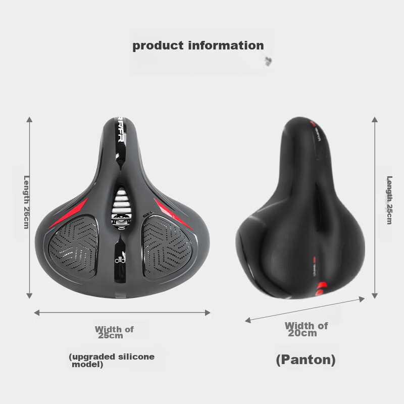 FOREVER Comfortable Mountain Bike Seat Cushion - Black & Red