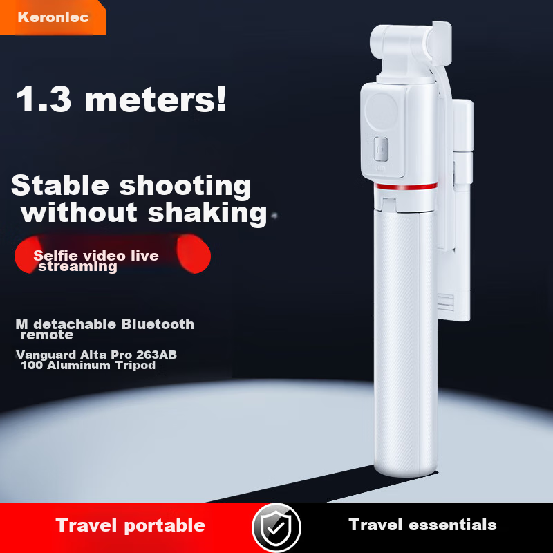 Kerunle Selfie Stick Tripod with LED Light