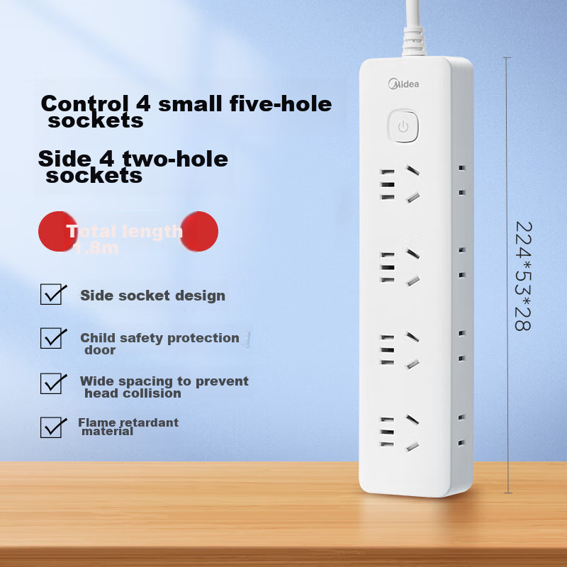 Midea Power Strip with 8-Digit Control