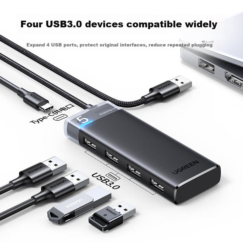 UGREEN USB Hub 3.0 Expansion Dock - 4-Port Splitter