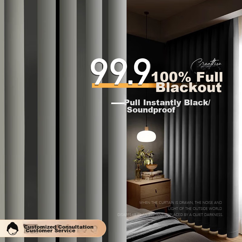 Ali Curtain - Premium Blackout Hook-Style Sunshade