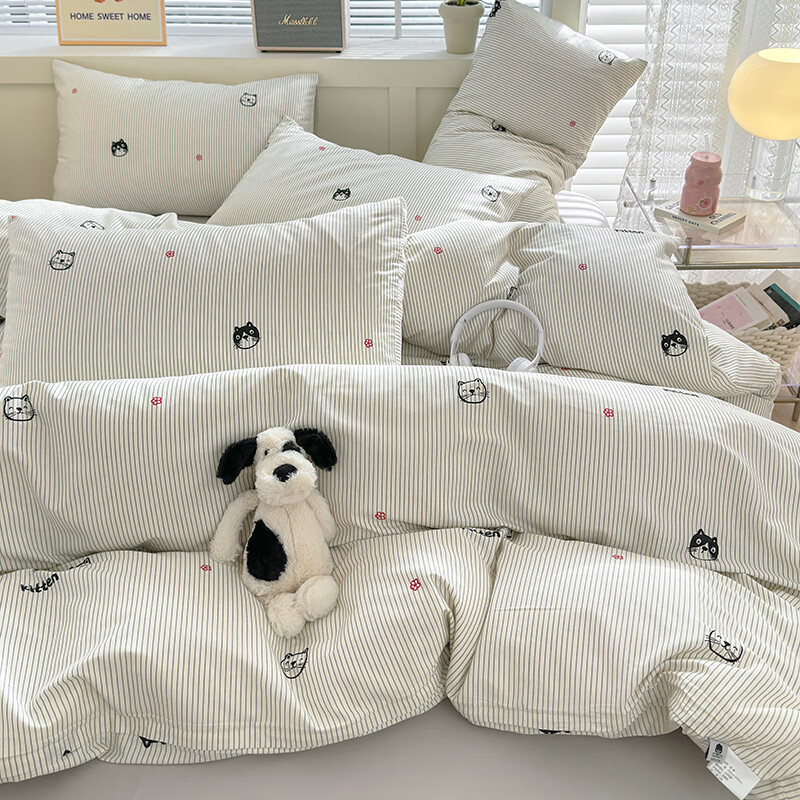Wuyinliangpin Cozy Dorm Bedding Set - 100% Cotton