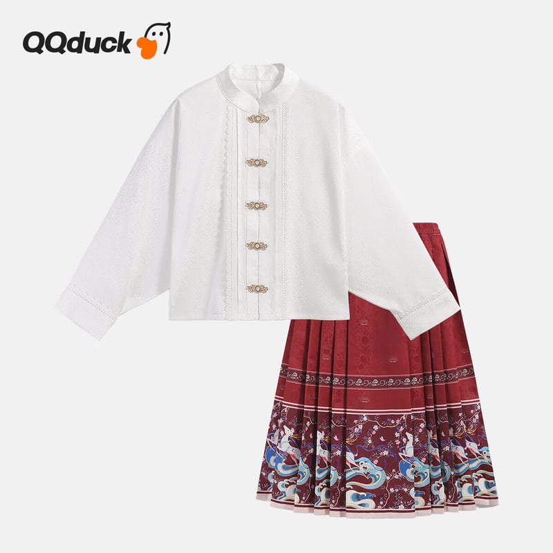 QQ DUCK Beige Hanfu Set for Girls