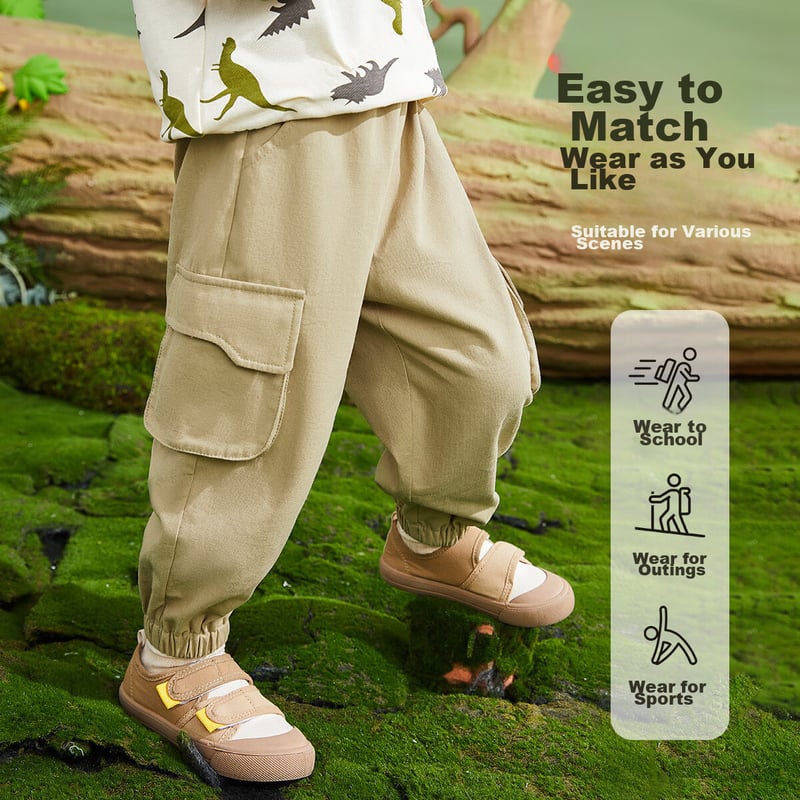 ASK JUNIOR Boys' Casual Cargo Pants, Comfortable Spring 2026