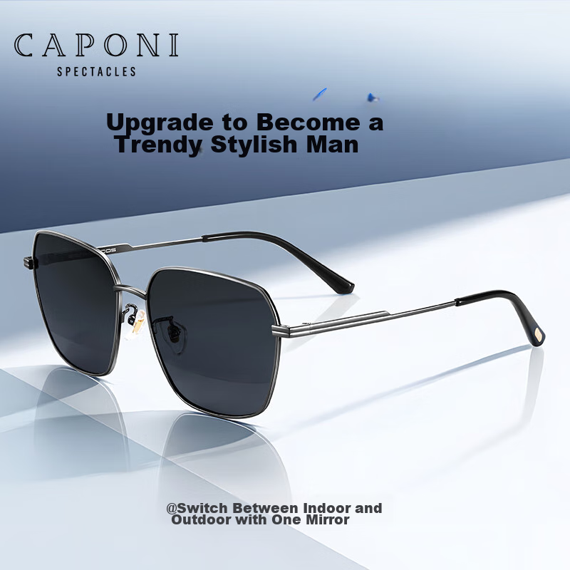 CAPONI Photochromic Polarized Sunglasses for Men