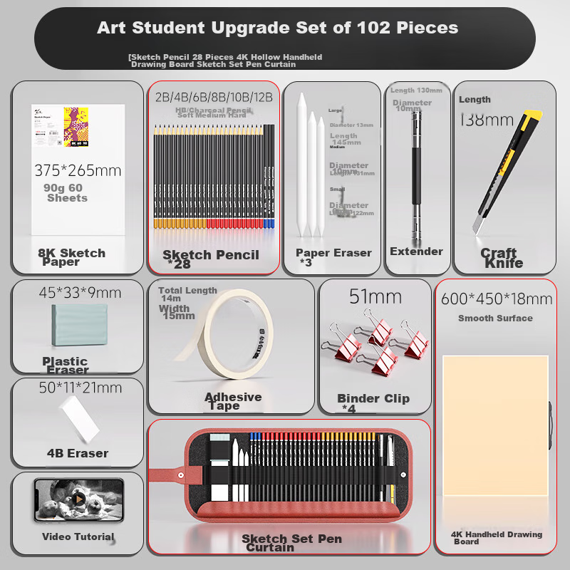 Mont Marte 102-Piece Sketching Set