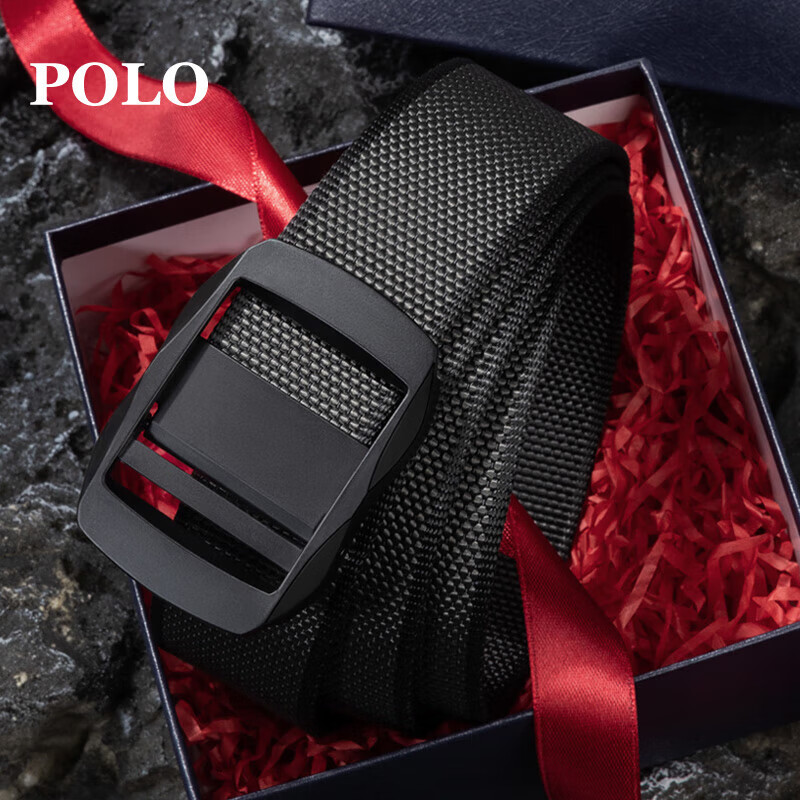 POLO Men's Two-Tone Casual Belt - Automatic Buckle