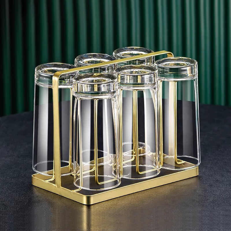 CRISTALGLASS Glass Cups with Heat-Resistant Mugs and Cup Holder