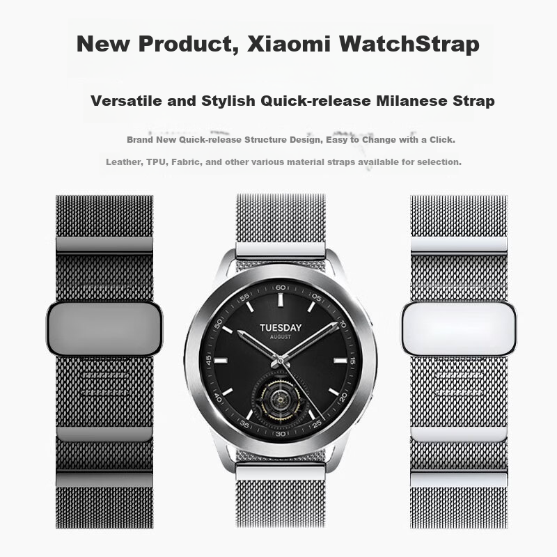 Iboann Compatible Xiaomi Watch S4 Magnetic Milanese Strap
