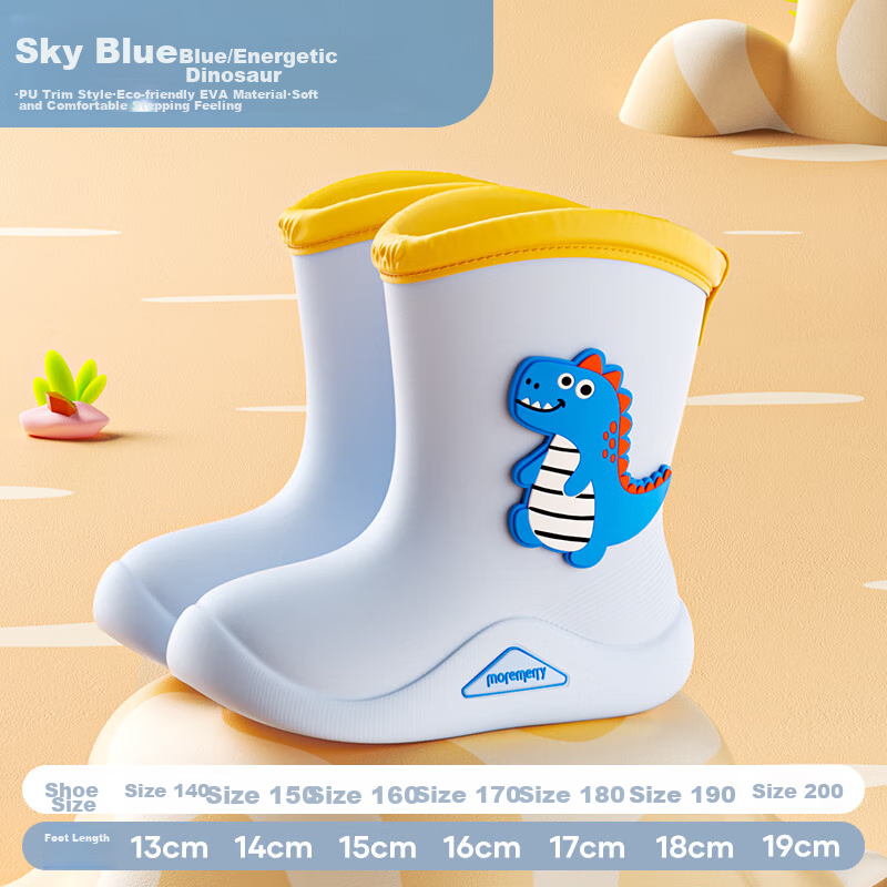 Moremerry 3D Dinosaur Rain Boots for Kids