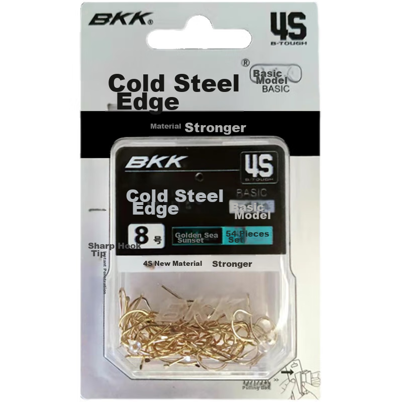 BKK 4S Large Golden Carp Bait Hooks - Thornsless