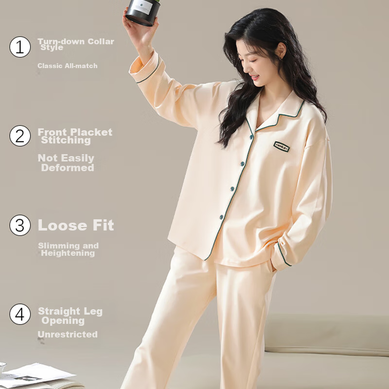 LangSha Women's Cotton Pajamas - Antibacterial & Mite-Proof